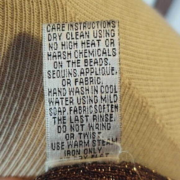 Vintage Cache Brown Sparkly Beaded Top Sz S - Picture 10 of 10